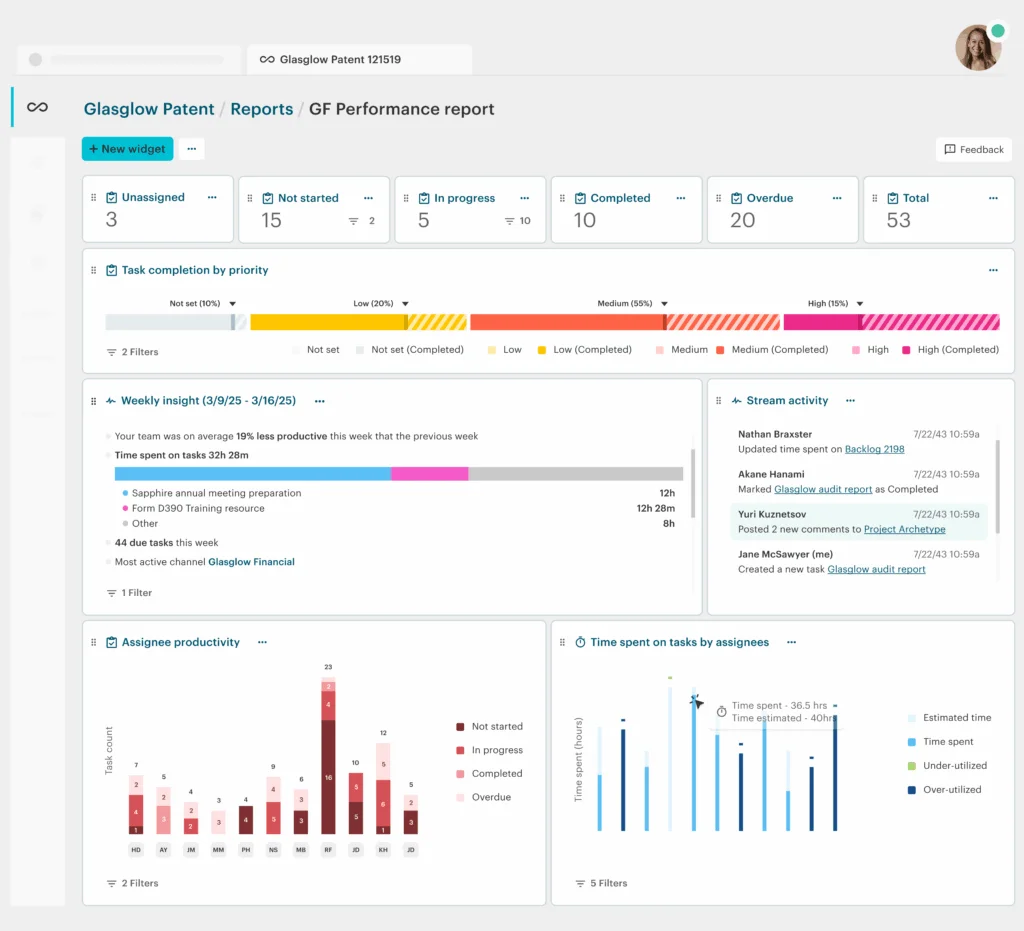 Automated and customized reports highlight bottlenecks, resource allocation and utilization, and ties into billing. Workstorm improves visibility and decision making for legal project managers, operations teams, and executives. 2025/04/Track-and-Manage-2.png 